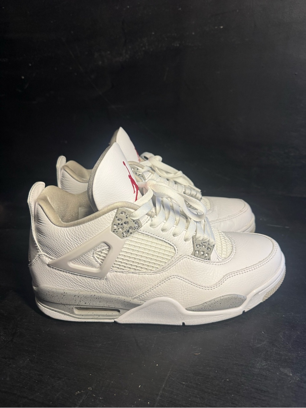Nike Air Jordan 4 Retro Mens Shoes - White/Gray